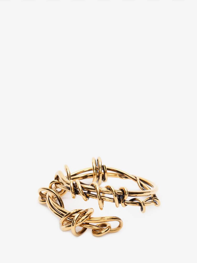 Pulsera Alexander McQueen Wire Mujer - Dorados - Mexico 903-FWGEBD